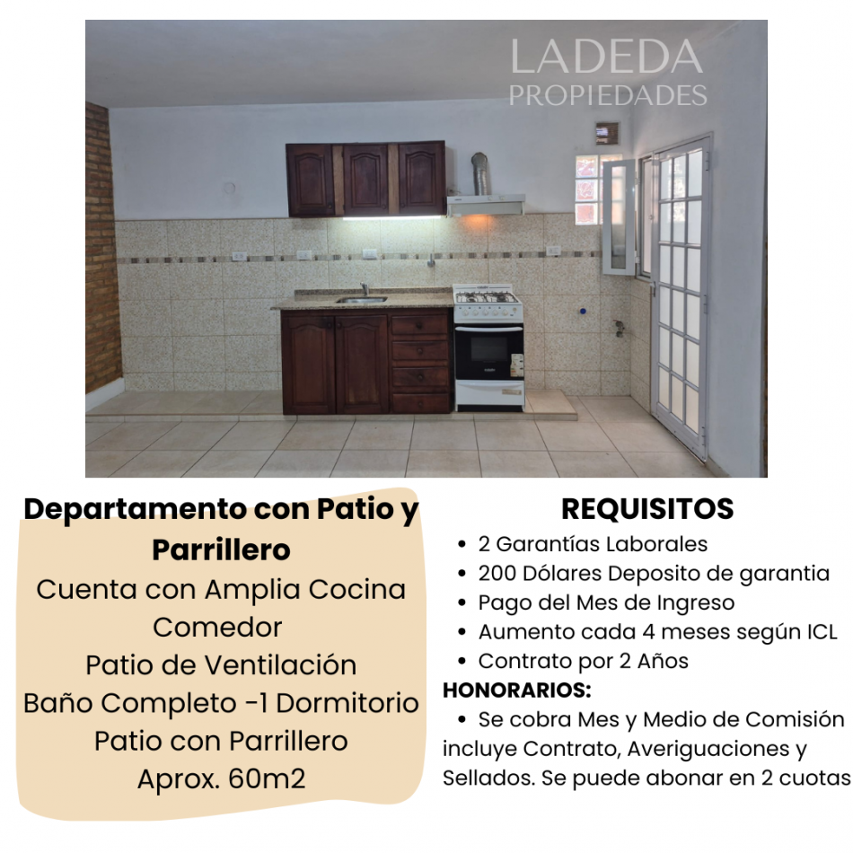 DEPARTAMENTO CON PATIO EN FUNES