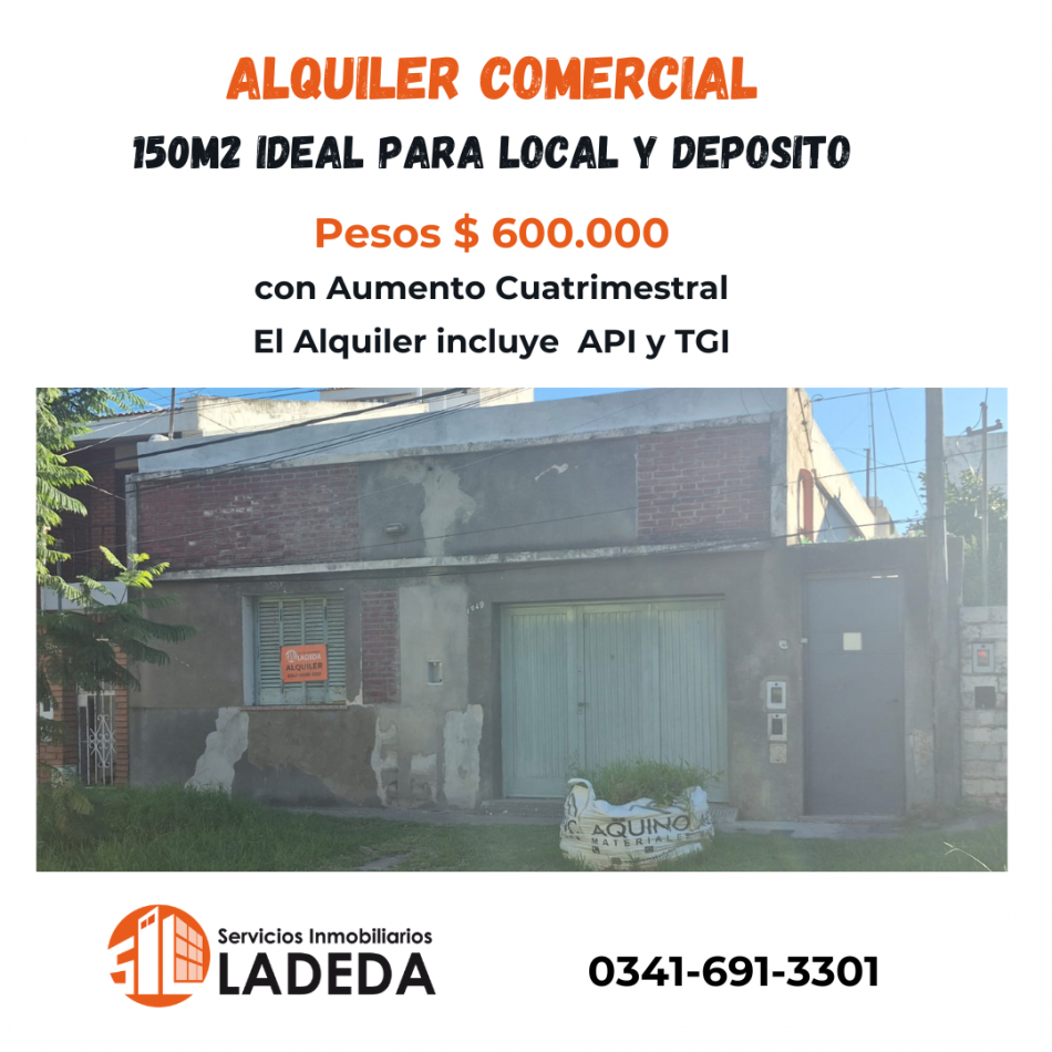 ALQUILO CASA USO COMERCIAL- FRENTE A IMPORTANTE COLEGIO