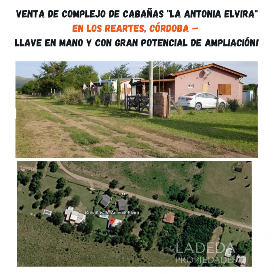 Venta de Complejo de Cabañas "La Antonia Elvira" en Los Reartes, Cordoba - ¡Llave en mano y con gran potencial de ampliacion!