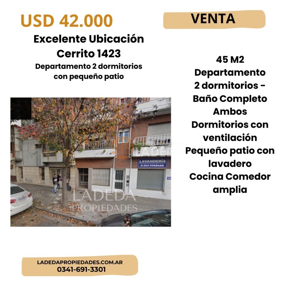 DEPARTAMENTO 2 DORMITORIOS CON PATIO CHICO