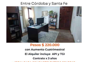 OFICINA EN PLENO CENTRO DE ROSARIO  PARA ALQUILAR