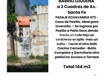 CASA DE PASILLO A 2 CUADRAS DE AV. SANTA FE 4800